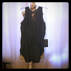 Denim & Lace Romper